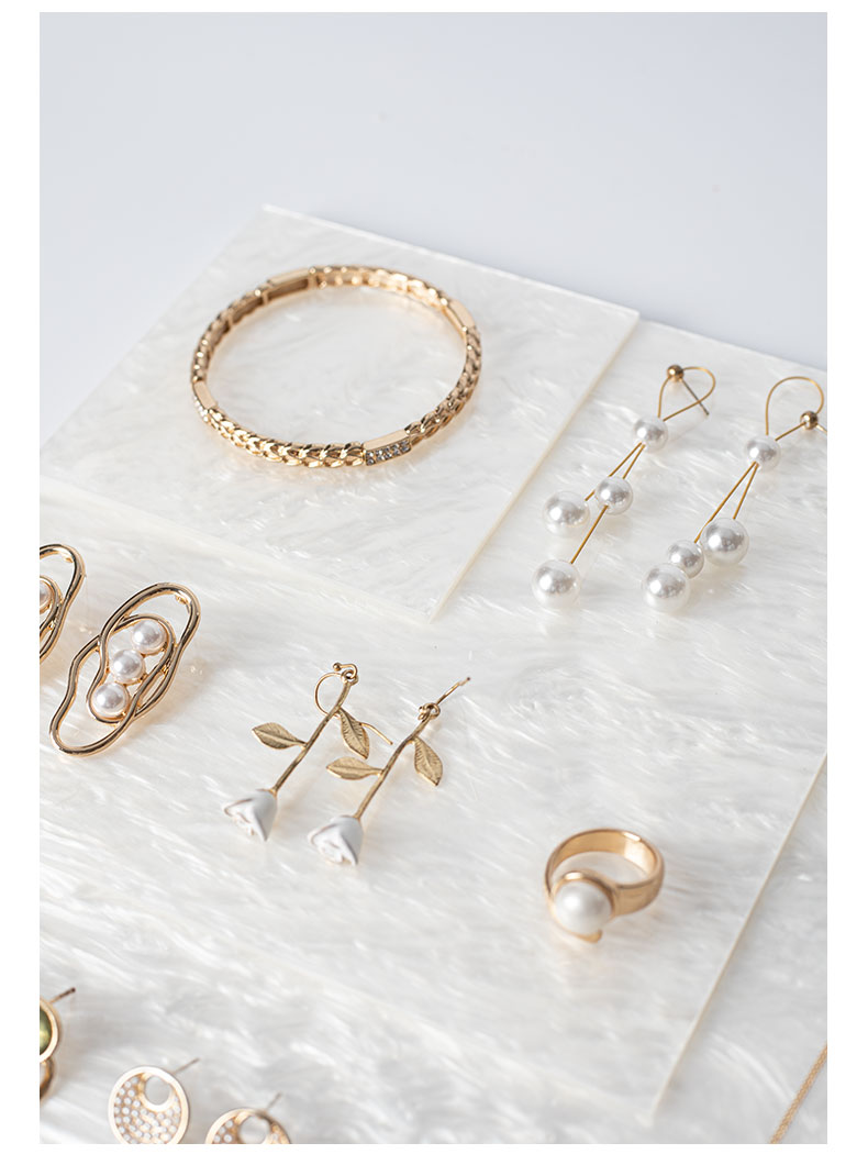 White Acrylic blocks Jewelry Stand Jewellery Holder display Organizer for Bracelet Necklace Ring earring cosmetics perfume tray