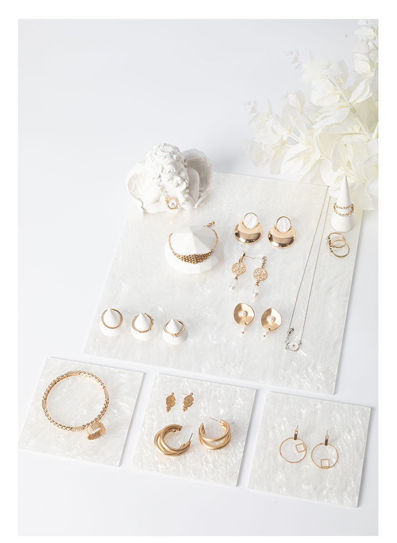 White Acrylic blocks Jewelry Stand Jewellery Holder display Organizer for Bracelet Necklace Ring earring cosmetics perfume tray