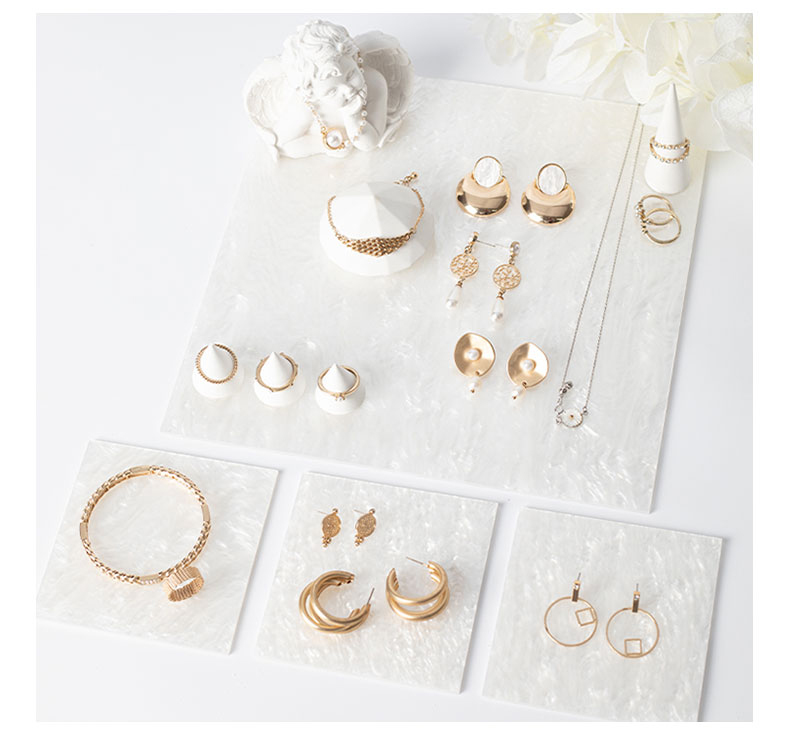 White Acrylic blocks Jewelry Stand Jewellery Holder display Organizer for Bracelet Necklace Ring earring cosmetics perfume tray
