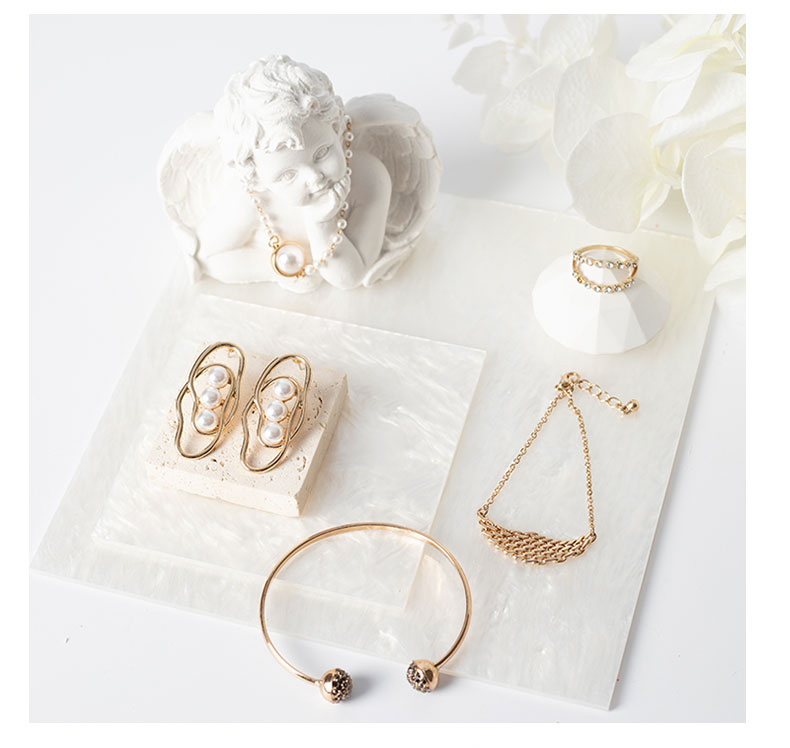 White Acrylic blocks Jewelry Stand Jewellery Holder display Organizer for Bracelet Necklace Ring earring cosmetics perfume tray