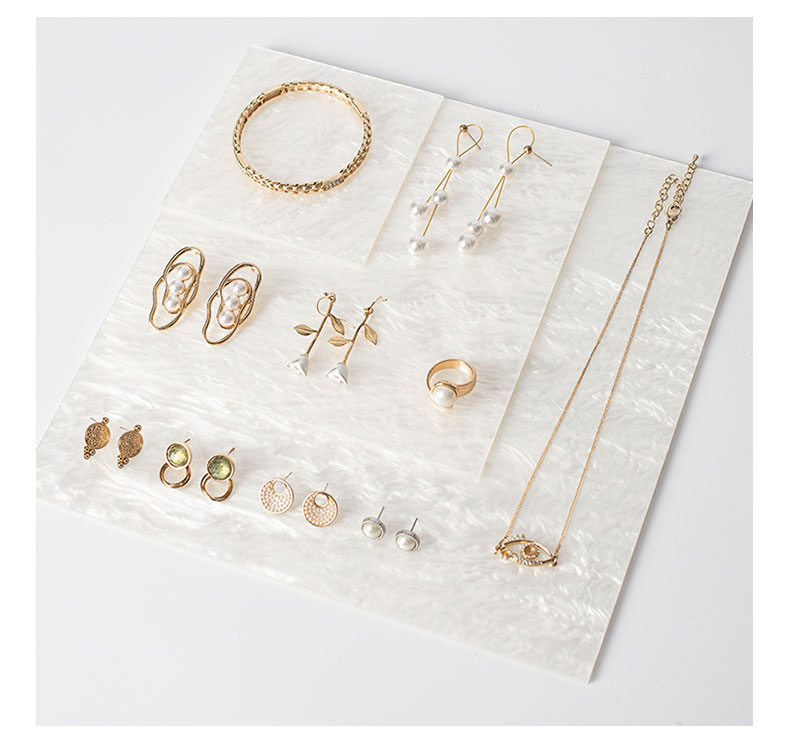 White Acrylic blocks Jewelry Stand Jewellery Holder display Organizer for Bracelet Necklace Ring earring cosmetics perfume tray