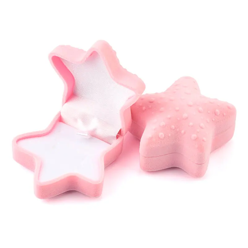 1 Piece Lovely Velvet Jewelry Box Starfish Wedding Ring Box Gift Box Necklace Ring Case Earrings Holder for Jewelry Display