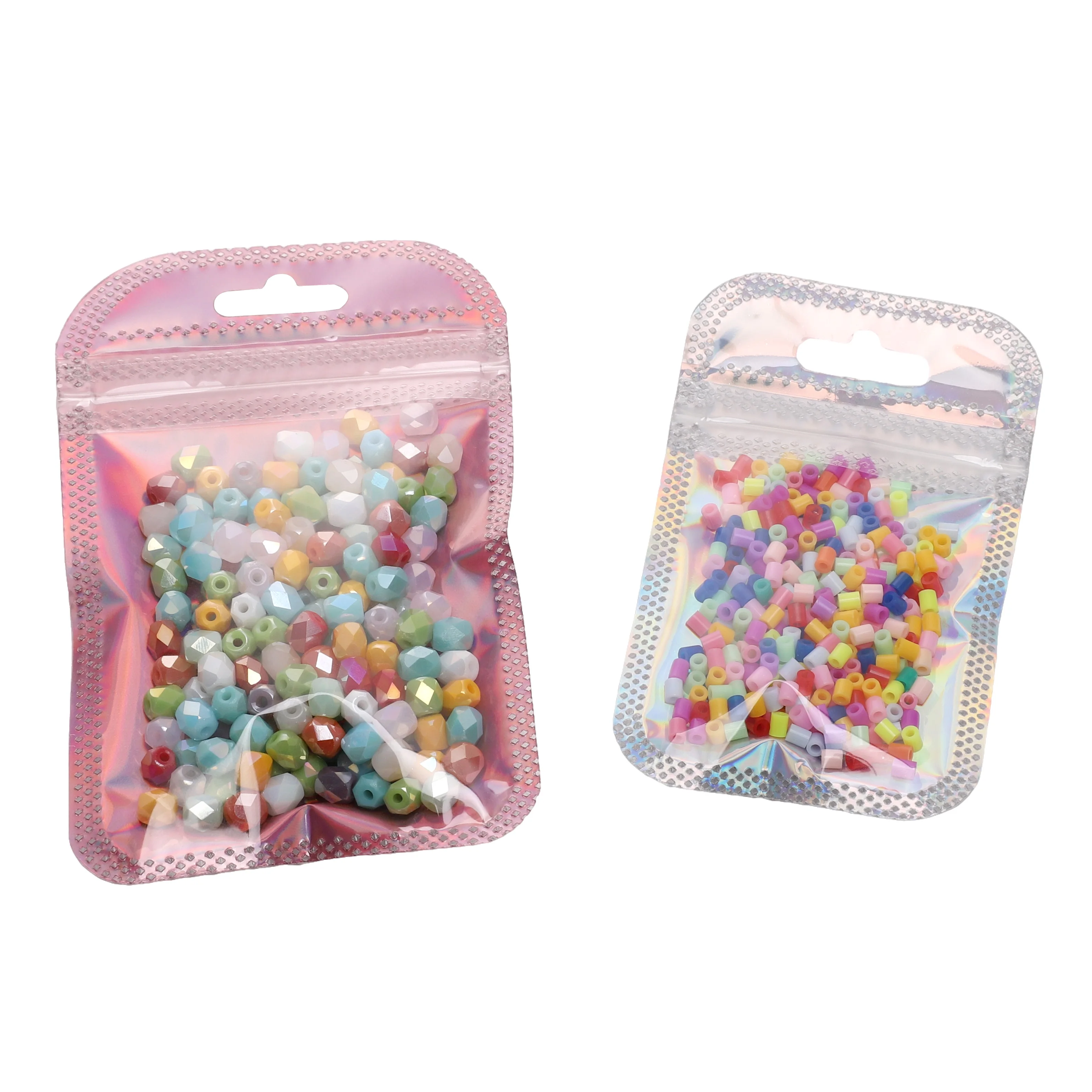 10Pcs/Lot Thicken Zip Lock Bags Colorful Resealable Laser Packaging Bag Plastic Pouch For Beads Jewelry Display Gift Storage Bag