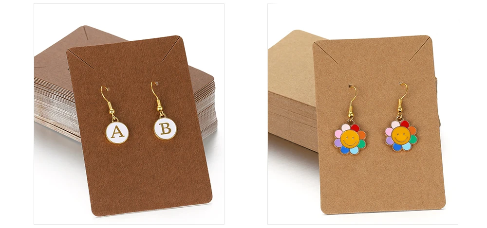 50pcs Earrings Necklaces Display Cards for Jewelry Box Packaging Cardboard Hang Tag Card Ear Studs Paper Card Jewelry DIY