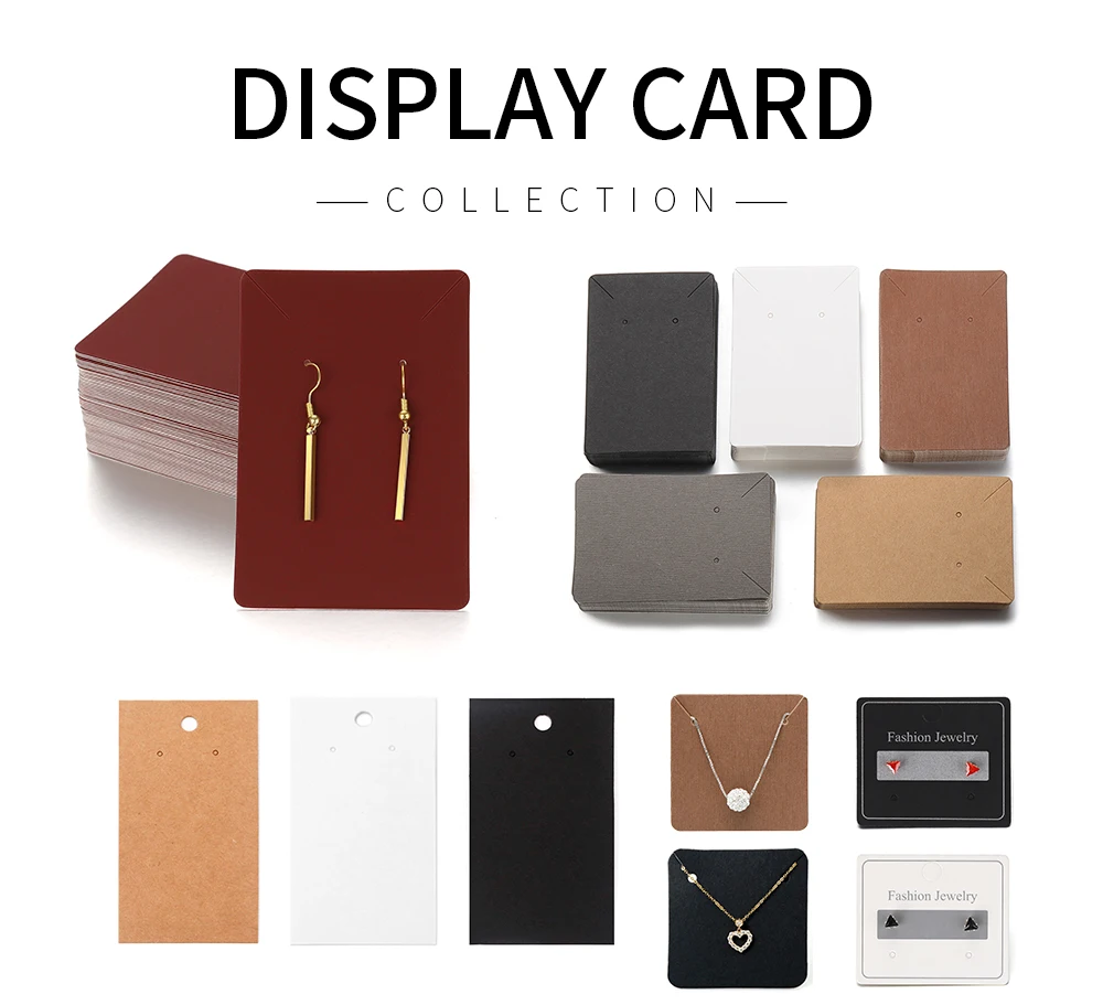 50pcs Earrings Necklaces Display Cards for Jewelry Box Packaging Cardboard Hang Tag Card Ear Studs Paper Card Jewelry DIY