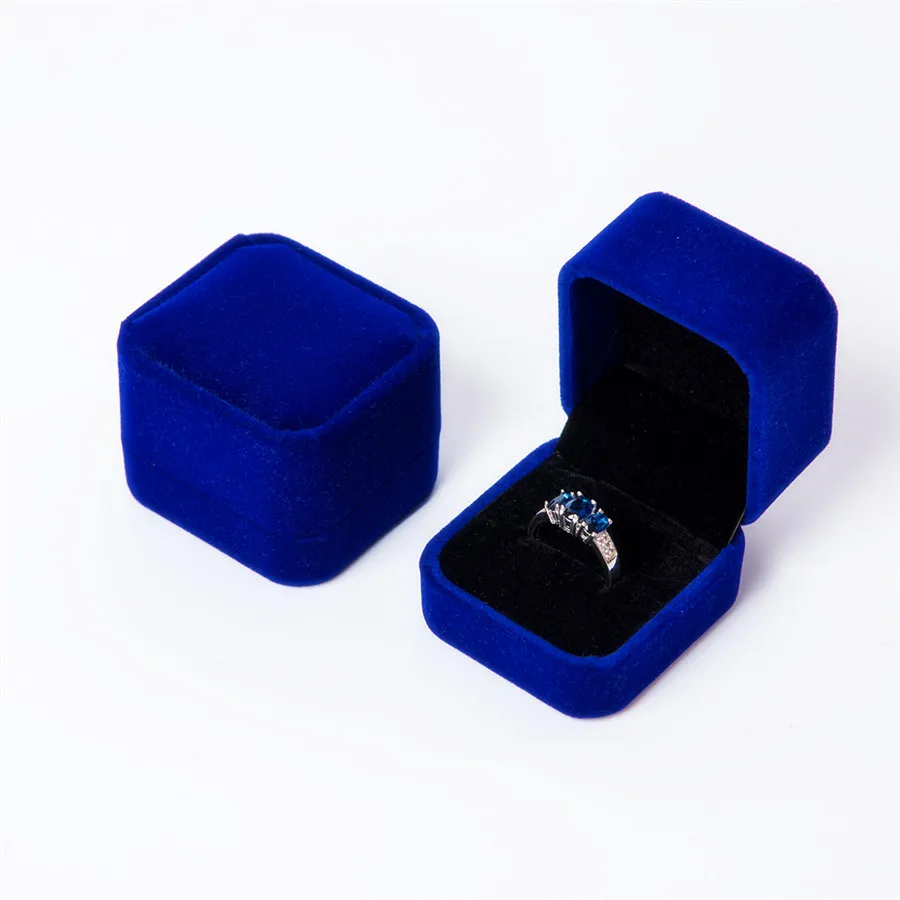 Wholesale Engagement Velvet Earring Ring Packaging Box Jewelry Organizer Valentine's Day Gift Ring Display Holder Storage Box