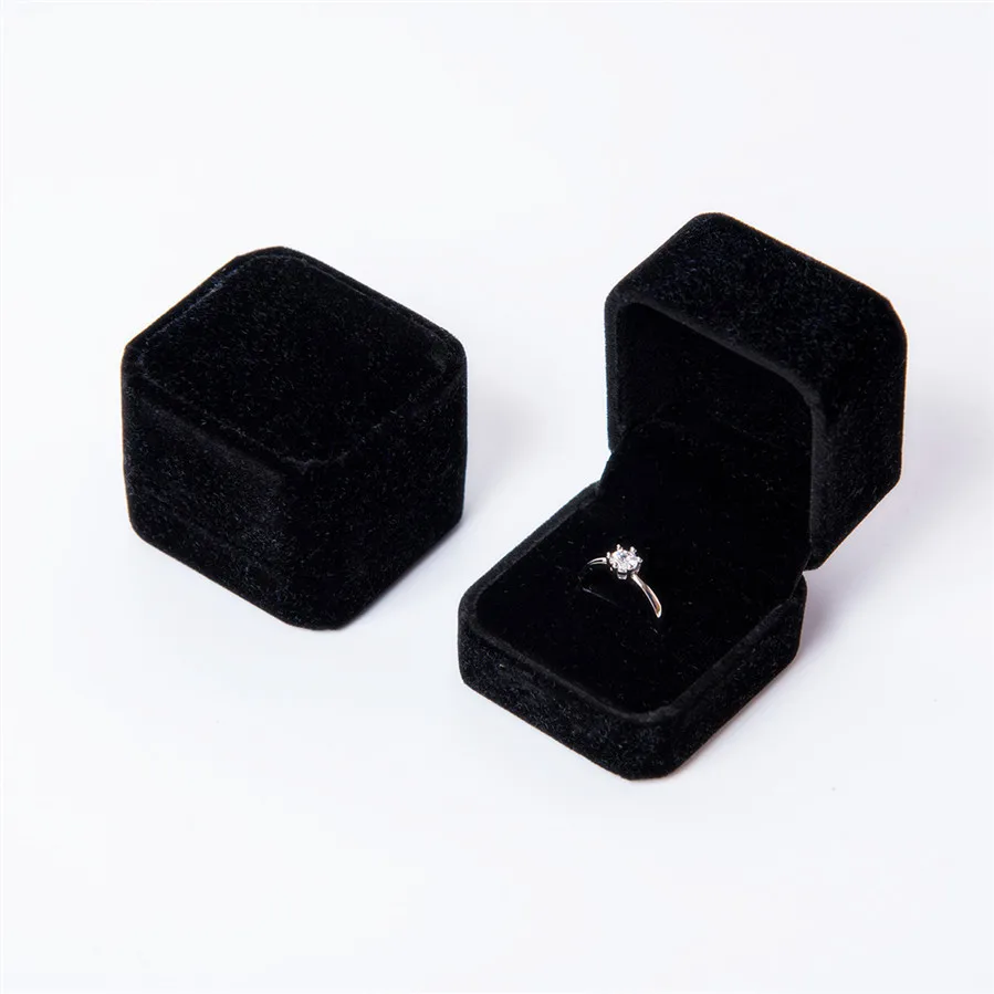 Wholesale Engagement Velvet Earring Ring Packaging Box Jewelry Organizer Valentine's Day Gift Ring Display Holder Storage Box