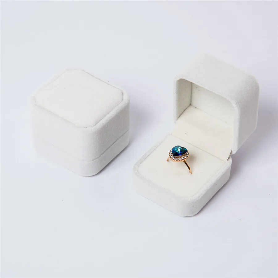 Wholesale Engagement Velvet Earring Ring Packaging Box Jewelry Organizer Valentine's Day Gift Ring Display Holder Storage Box
