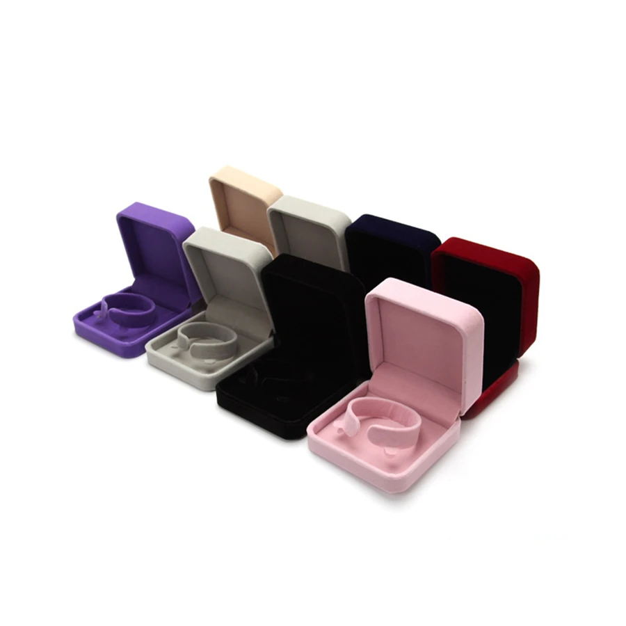Wholesale Engagement Velvet Earring Ring Packaging Box Jewelry Organizer Valentine's Day Gift Ring Display Holder Storage Box
