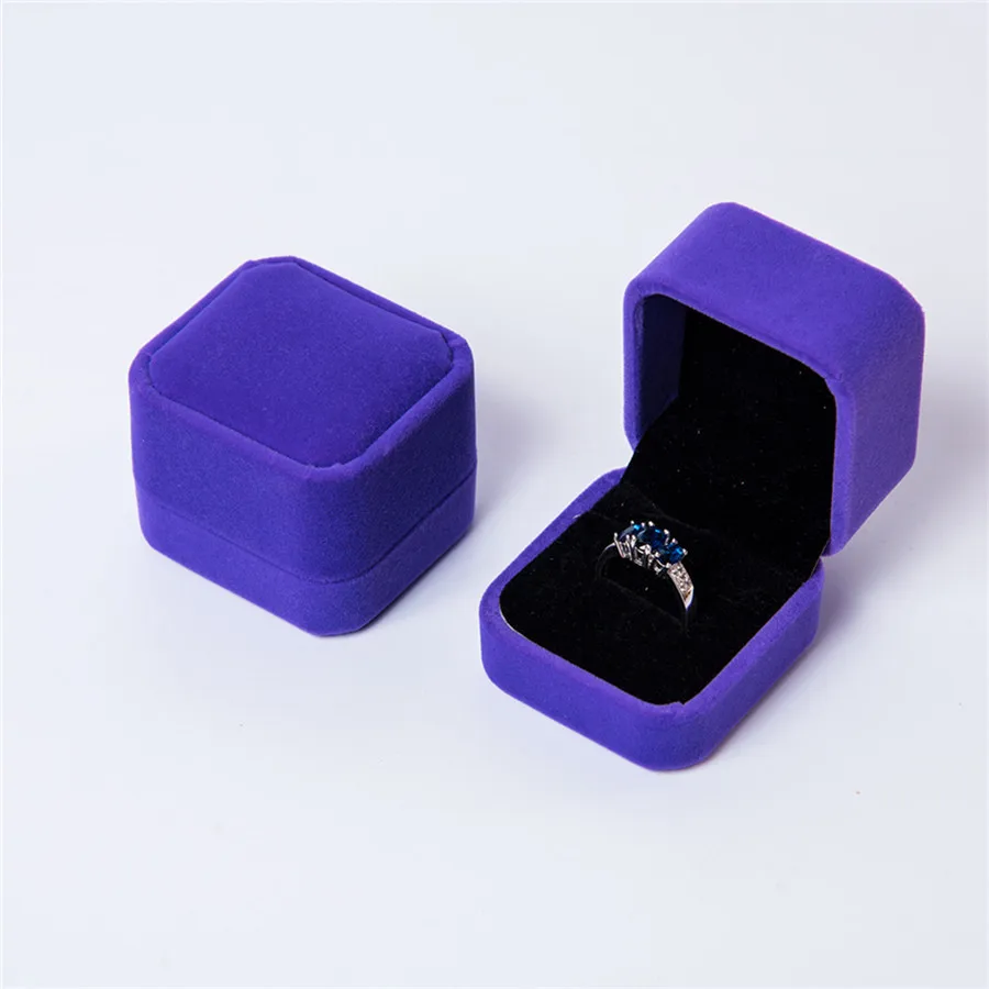 Wholesale Engagement Velvet Earring Ring Packaging Box Jewelry Organizer Valentine's Day Gift Ring Display Holder Storage Box