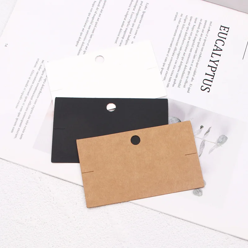 50pcs/lot 10*6cm Kraft Paper Packing for Handmade Necklace Bracelets Jewelry Display Cards Storage Retail Tags Holder