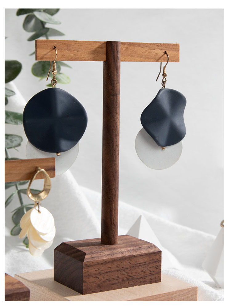 Wooden Earring Jewelry Holder Walnut Earring Organizer Hanging Stand Ring Display Stand Box Case Rack Jewellery Hanger Props