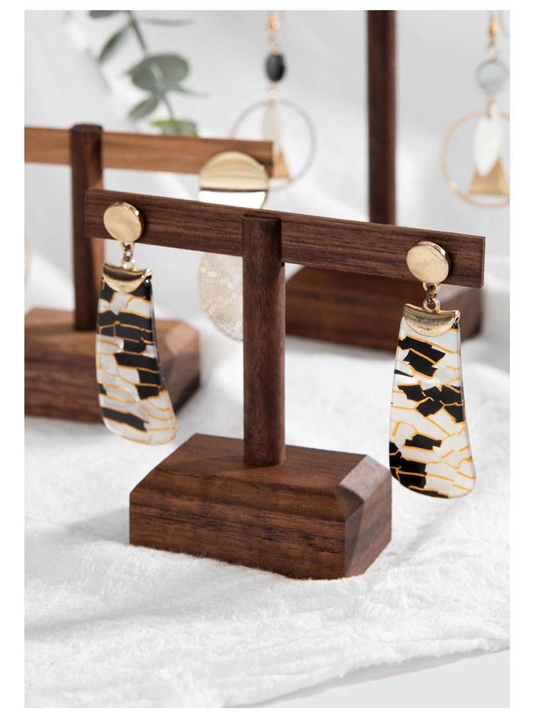 Wooden Earring Jewelry Holder Walnut Earring Organizer Hanging Stand Ring Display Stand Box Case Rack Jewellery Hanger Props