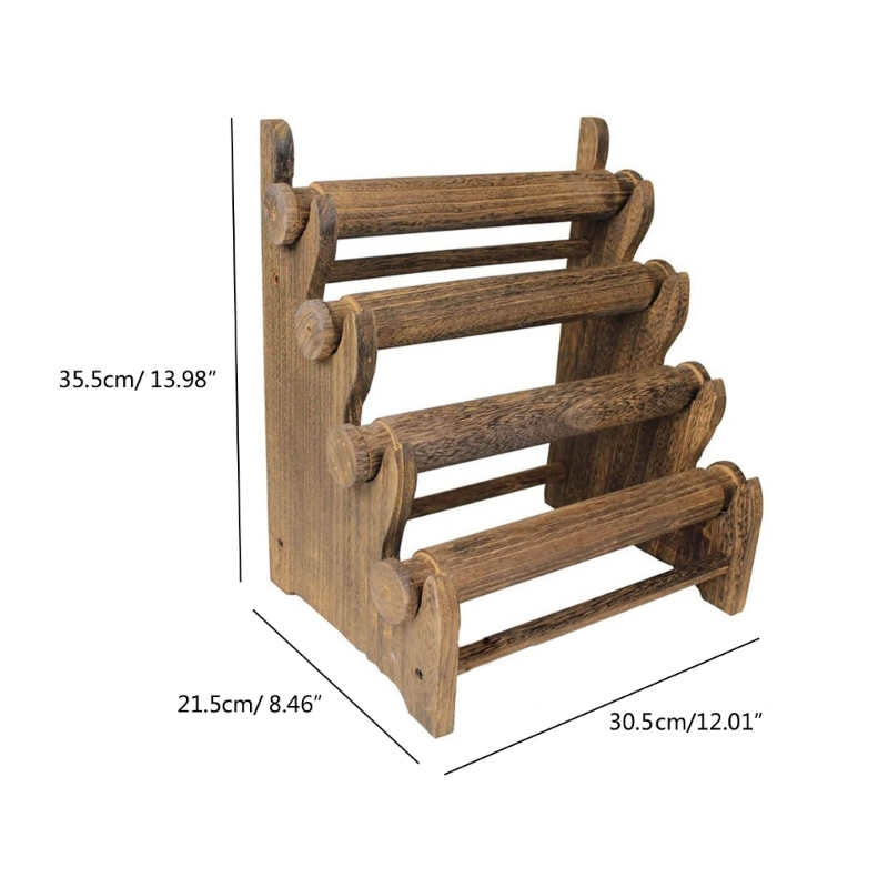 4 Tier Wooden Display Jewelry Accessory Stand Jewelry Bracelet Holder Bangle Watch Necklace Storage Jewelry Holder Stand Display