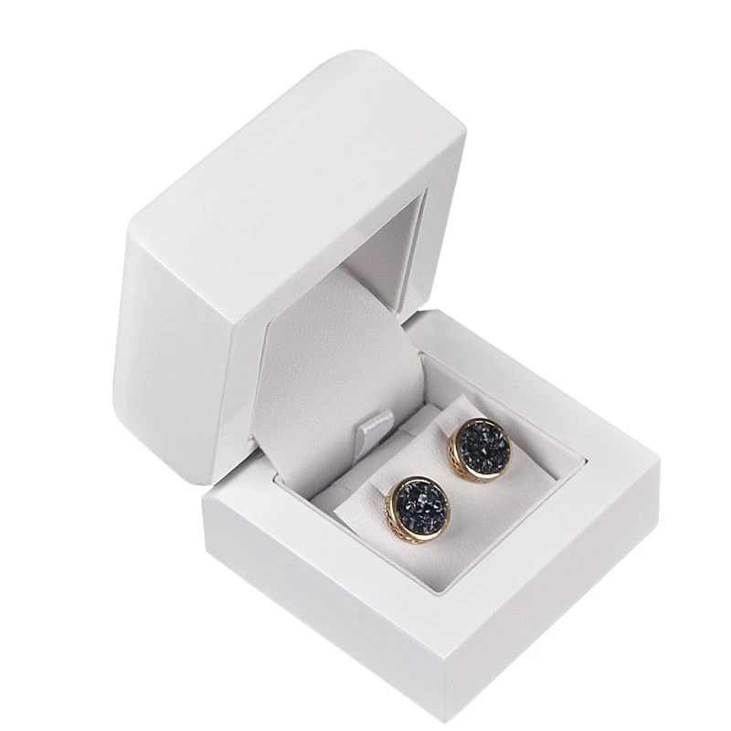 Hot Sale High Gloss Piano Lacquer Finish Wood Wedding Ring Earrings Jewelry Box Small Luxury Jewellery Gift Storage Display Case