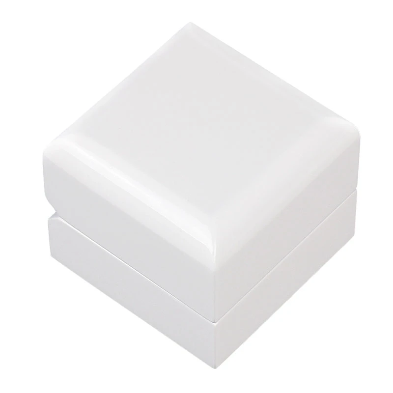 Hot Sale High Gloss Piano Lacquer Finish Wood Wedding Ring Earrings Jewelry Box Small Luxury Jewellery Gift Storage Display Case