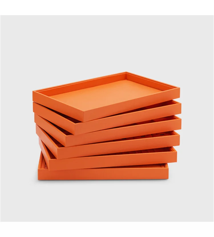 Oirlv Jewelry Tray Leather Necklace Display Bracelet Ring Watch Drawer Organizer Showcase Jewelry Display Tray Stackable Storage
