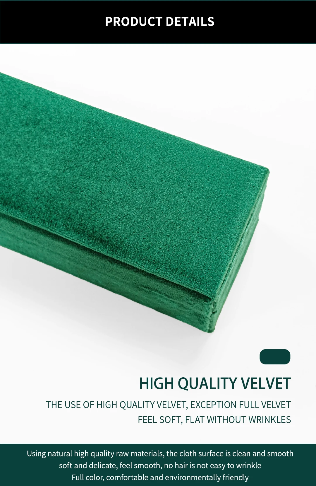 TAIMY Green Velvet Jewelry Box Travel Rings necklaces Storage Box With Lid Custom Logo Jewelry Case Jewelry Organizer Display