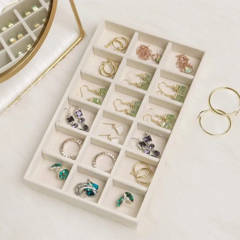 Velvet Tray for Jewelry Ring Earring Necklace Display Tray Bracelet Organizer Diy Handicraft Accessoriess Jewelry Storage Case