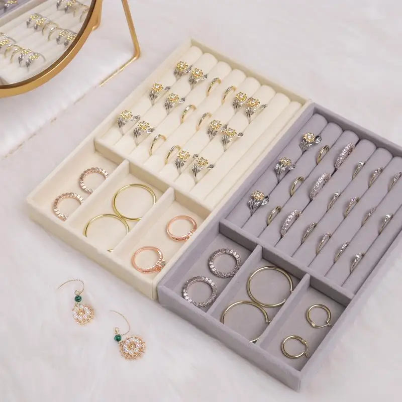 Velvet Tray for Jewelry Ring Earring Necklace Display Tray Bracelet Organizer Diy Handicraft Accessoriess Jewelry Storage Case