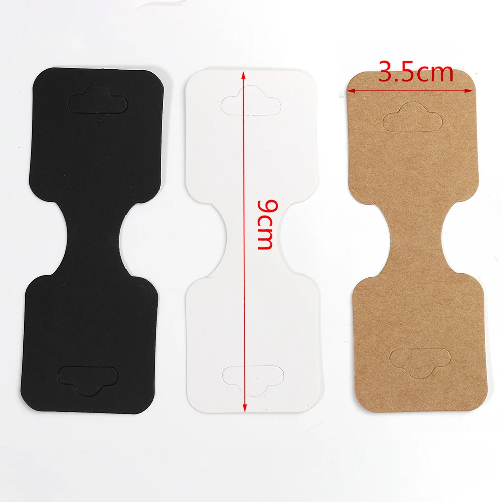 50pcs 3.5x9cm Kraft Paper Card Flodable Packing Cardborad for Jewelry Display