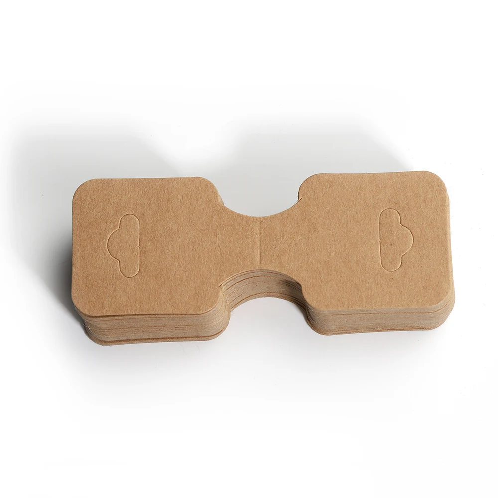 50pcs 3.5x9cm Kraft Paper Card Flodable Packing Cardborad for Jewelry Display
