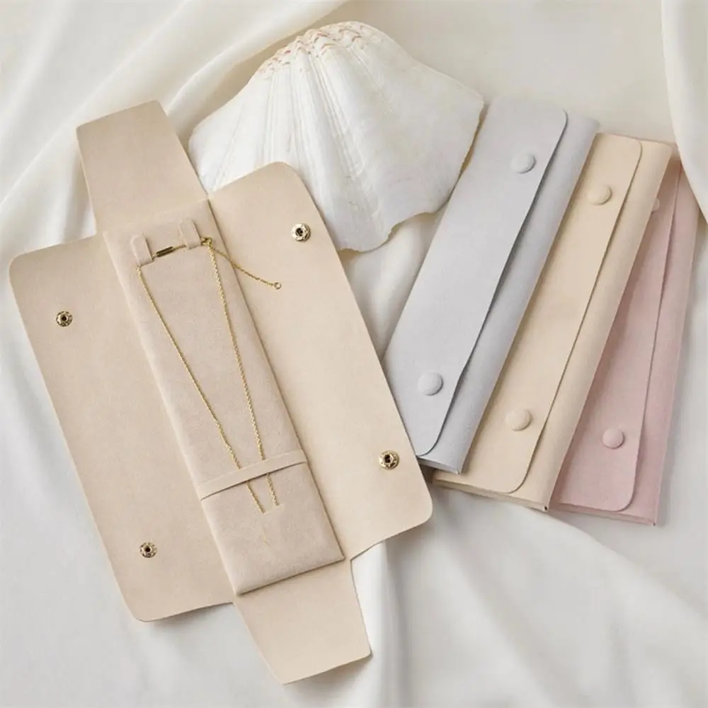 Velvet Jewelry Organizer Bag Portable Bracelet Necklace Storage Bag Women Multi-Functional Snap Pouch Fashion Travel Jewelry Bag