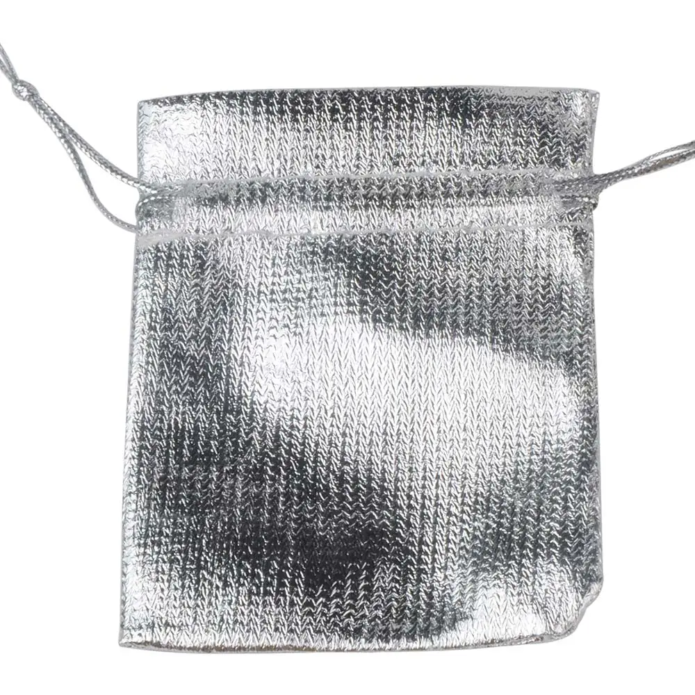 25pcs 7x9cm 9x12cm 10x15cm Jewelry Packing Gold Color Foil Cloth Drawstring Storage Bag Wedding Gift Bags & Pouches Wholesale