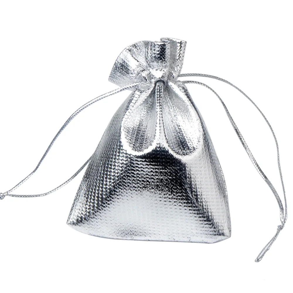 25pcs 7x9cm 9x12cm 10x15cm Jewelry Packing Gold Color Foil Cloth Drawstring Storage Bag Wedding Gift Bags & Pouches Wholesale