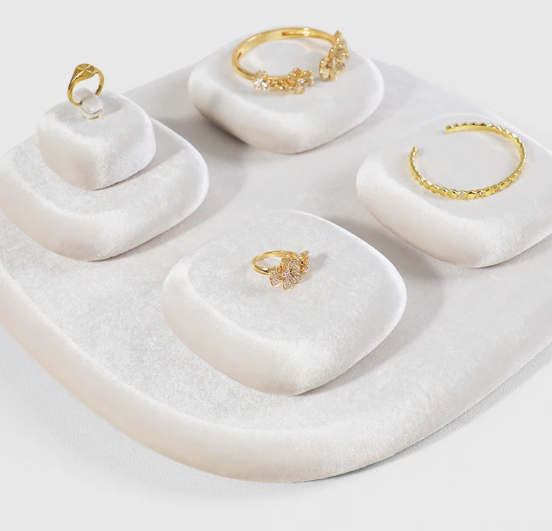 Yinbeini Velvet Jewelry Display Tray Ring Earring Pendant Necklace Storage Tray Display Tray TB028