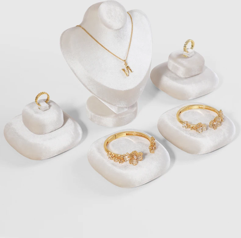 Yinbeini Velvet Jewelry Display Tray Ring Earring Pendant Necklace Storage Tray Display Tray TB028