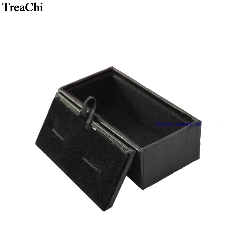 60Pcs Black Cufflinks Storage Casket Mens Cufflink Jewelry Organizer Case Cuff Links Display Package Gift Box Birthday Gift Case