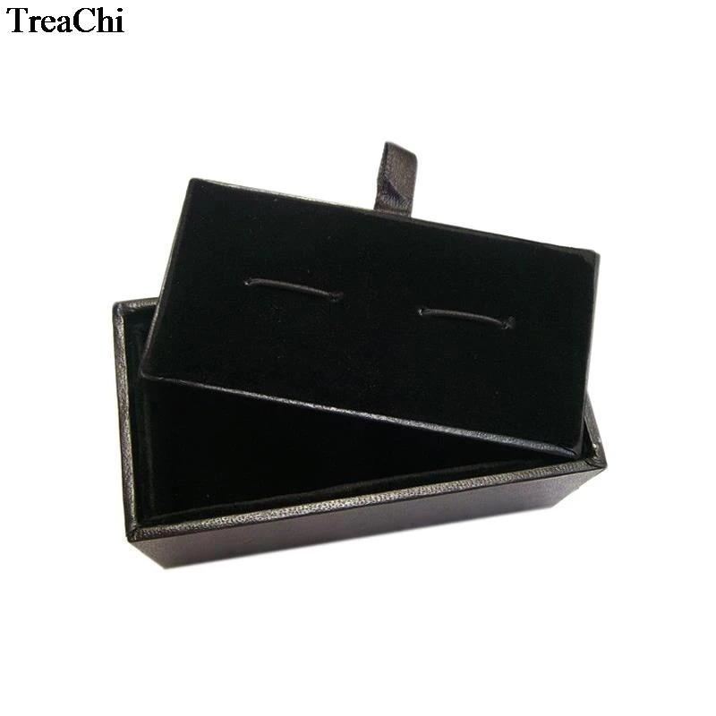 60Pcs Black Cufflinks Storage Casket Mens Cufflink Jewelry Organizer Case Cuff Links Display Package Gift Box Birthday Gift Case