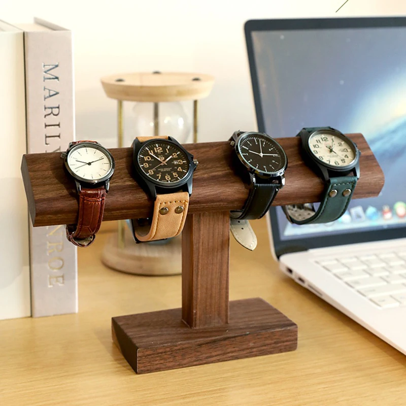 Wooden Watch Display Stands Bracelet Holder Jewelry Organizer Walnut Watch Display Shelf Rack jewellery box Props Box Case
