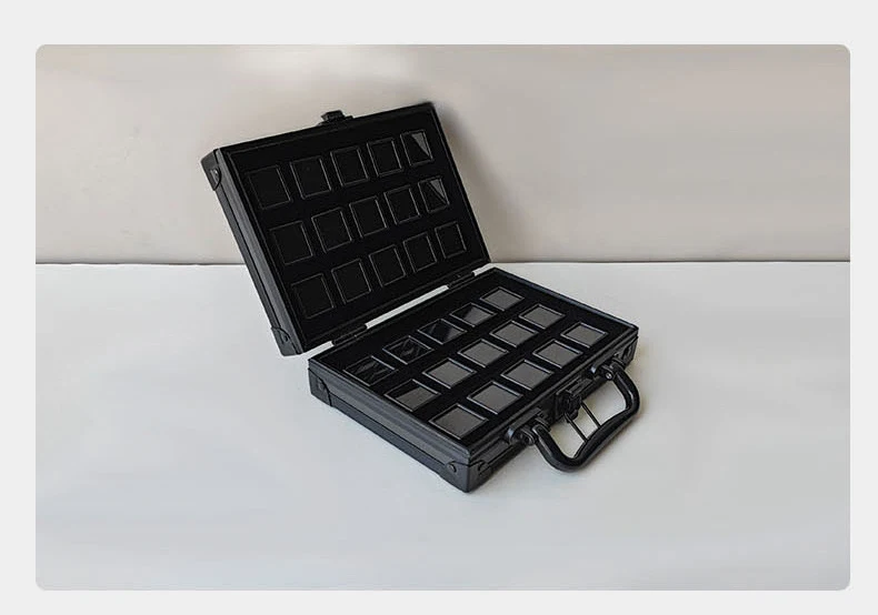 Gems Jewelry Trunk Travel Carrying Gemstone Display Box Aluminum Case Loose Stones Storage Container Collection Diamond Holder