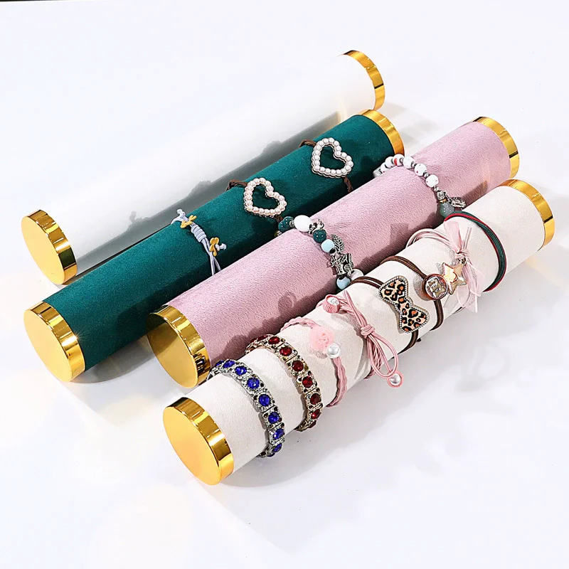 Detachable Jewelry Organizer with Wood Base Bracelet Watch Display Rack Business Exhibition Jewelry Bangle Stand 1/2/3/4 Layers