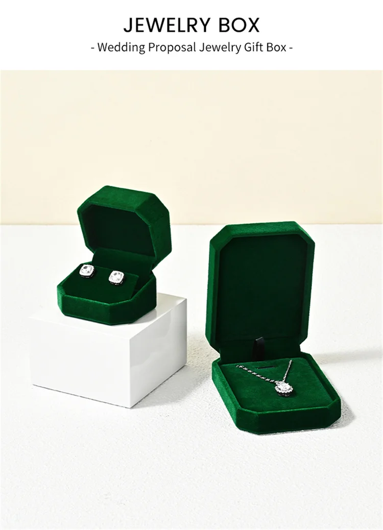 Oirlv Velvet Ring Box Gemstone Green Jewelry Box Set High-quality Earring Bracelet Necklace Box Jewelry Organizer Jewelry Box