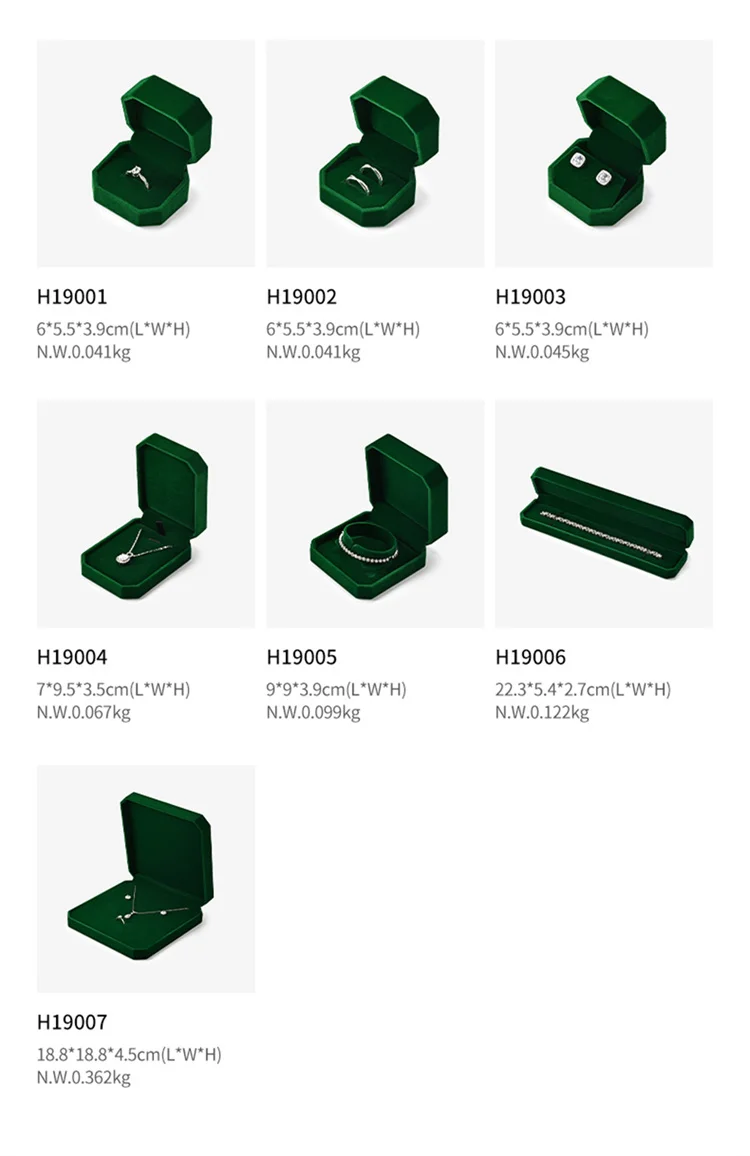 Oirlv Velvet Ring Box Gemstone Green Jewelry Box Set High-quality Earring Bracelet Necklace Box Jewelry Organizer Jewelry Box