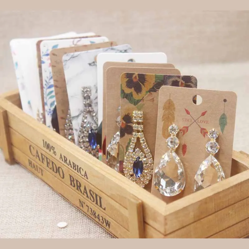 50Pcs 5*6.5cm Wholesale Jewelry Display Card Accessories Earring Cards 5X7cm Blank Jewelry Necklace Pendant Package Card
