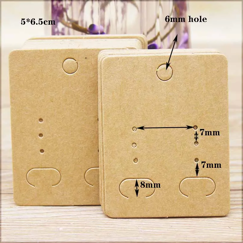 50Pcs 5*6.5cm Wholesale Jewelry Display Card Accessories Earring Cards 5X7cm Blank Jewelry Necklace Pendant Package Card