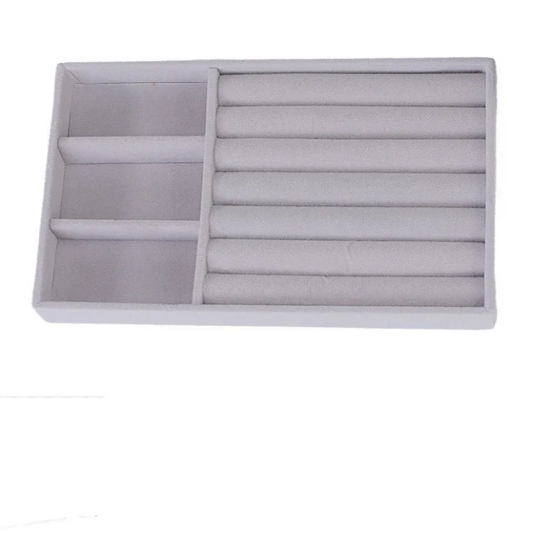 1PC Gray Velvet Jewelry Holder Earrings Ring Storage Tray Minimalist Jewelry Box Jewelry Desktop Organizer Box