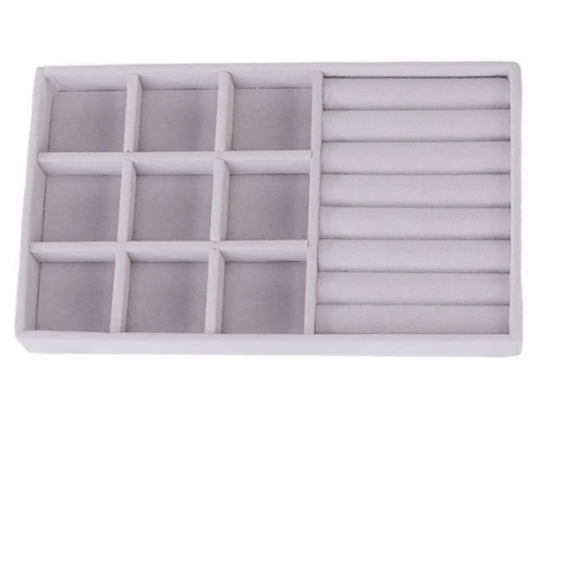 1PC Gray Velvet Jewelry Holder Earrings Ring Storage Tray Minimalist Jewelry Box Jewelry Desktop Organizer Box