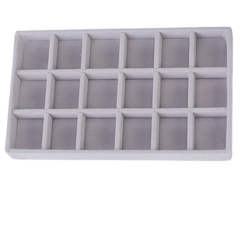 1PC Gray Velvet Jewelry Holder Earrings Ring Storage Tray Minimalist Jewelry Box Jewelry Desktop Organizer Box