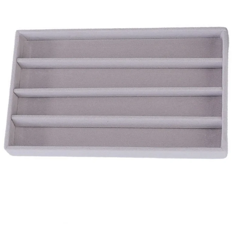 1PC Gray Velvet Jewelry Holder Earrings Ring Storage Tray Minimalist Jewelry Box Jewelry Desktop Organizer Box