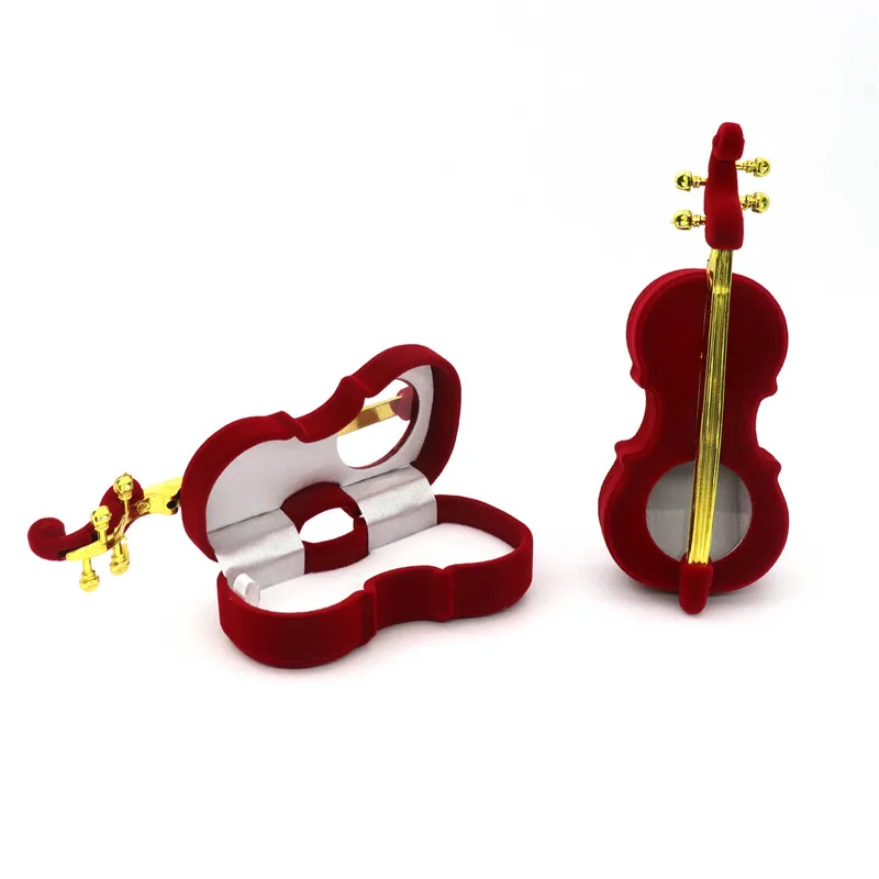 Velvet Apple Piano Violin SunFlower Jewelry Gift Box Wedding Engagement Ring Box For Necklace Earring Bracelet Packaging Display