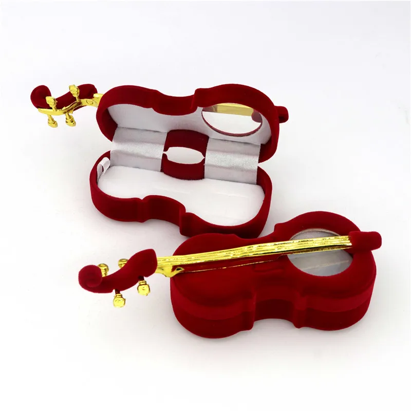 Velvet Apple Piano Violin SunFlower Jewelry Gift Box Wedding Engagement Ring Box For Necklace Earring Bracelet Packaging Display
