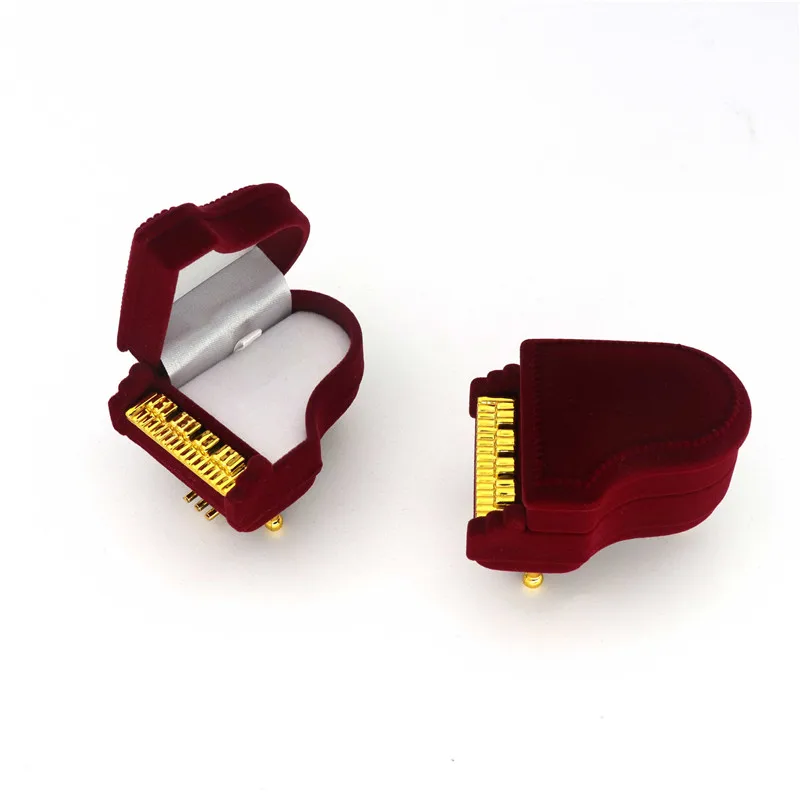 Velvet Apple Piano Violin SunFlower Jewelry Gift Box Wedding Engagement Ring Box For Necklace Earring Bracelet Packaging Display