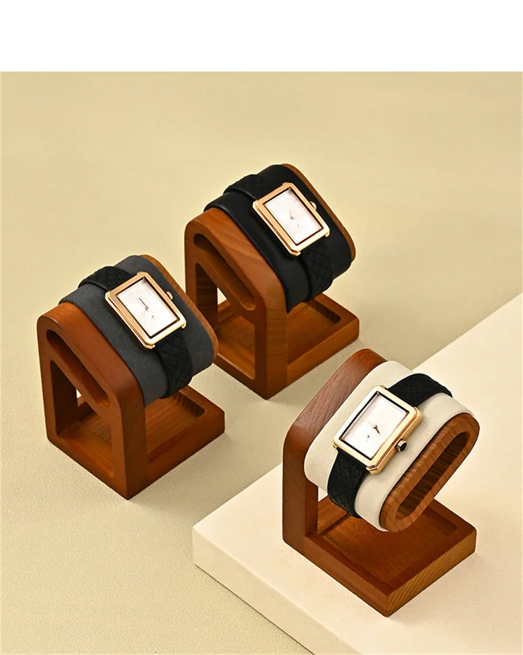Wooden Watch Stand WoodTen Solid Wood Watch Holder Jewelry Organizer Display Stand For Bracelet Ring Earring Watch Display Props