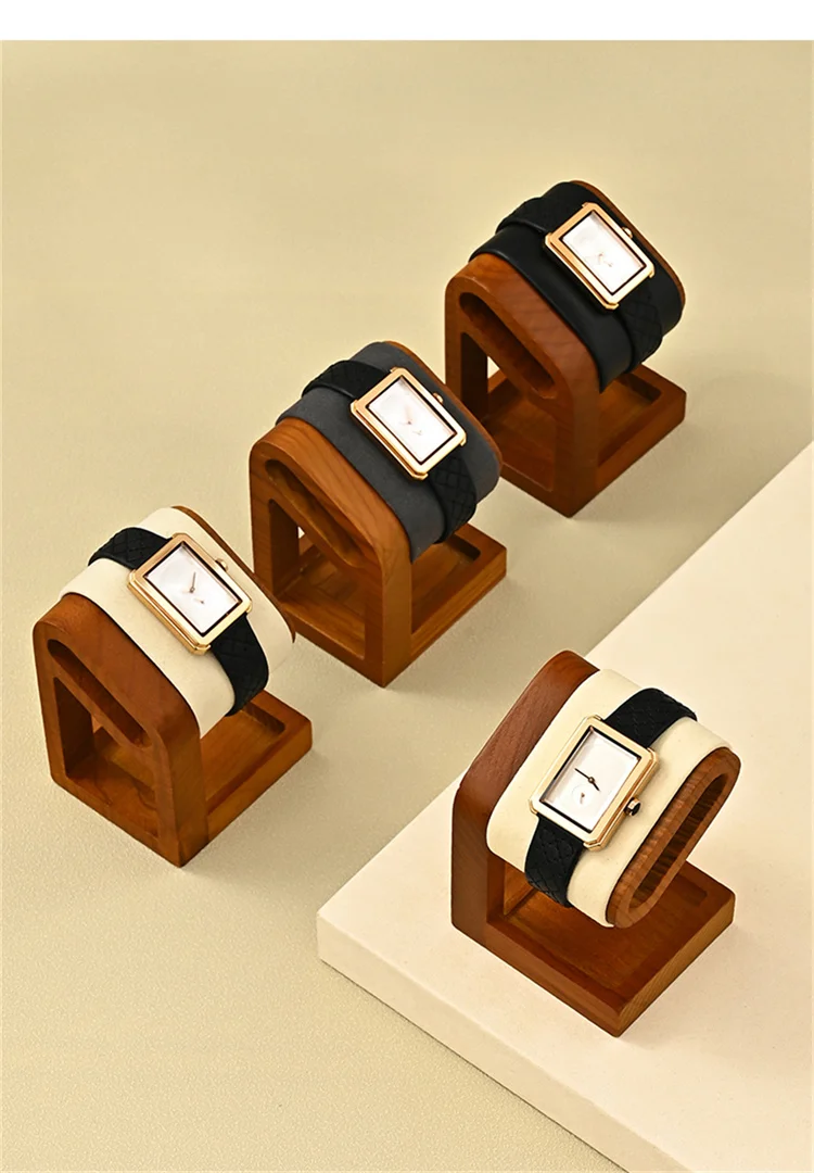 Wooden Watch Stand WoodTen Solid Wood Watch Holder Jewelry Organizer Display Stand For Bracelet Ring Earring Watch Display Props