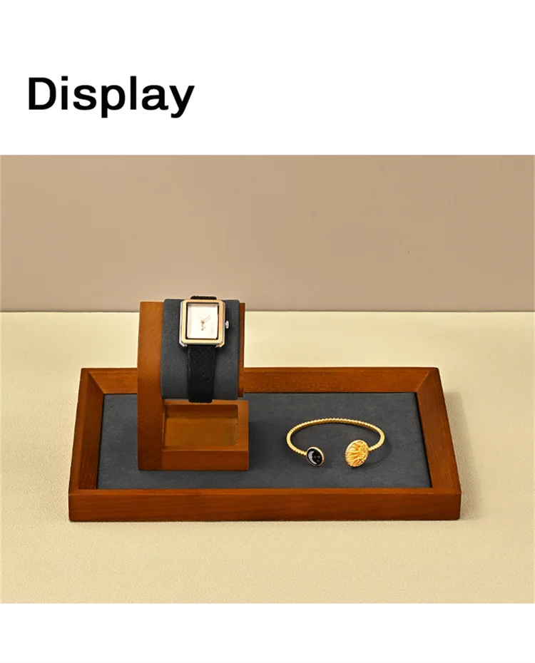 Wooden Watch Stand WoodTen Solid Wood Watch Holder Jewelry Organizer Display Stand For Bracelet Ring Earring Watch Display Props